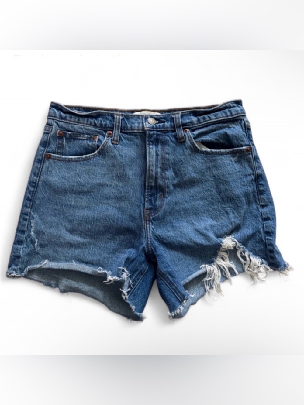Abercrombie & Fitch distressed 4" Mom Shorts in High Rise☁️